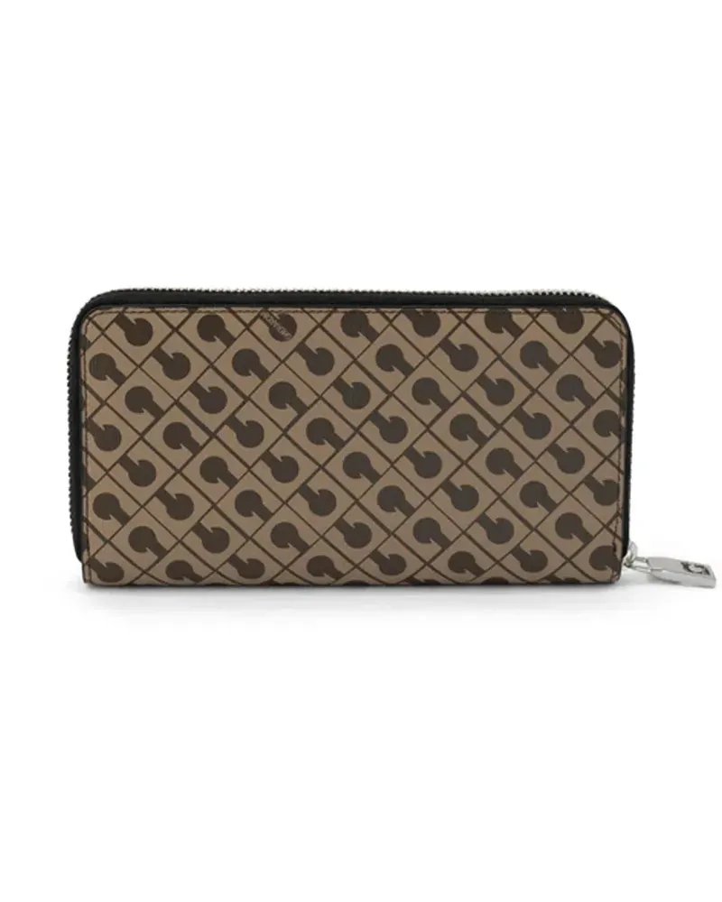 Gherardini monogram-print zip-around wallet - Nude Nude