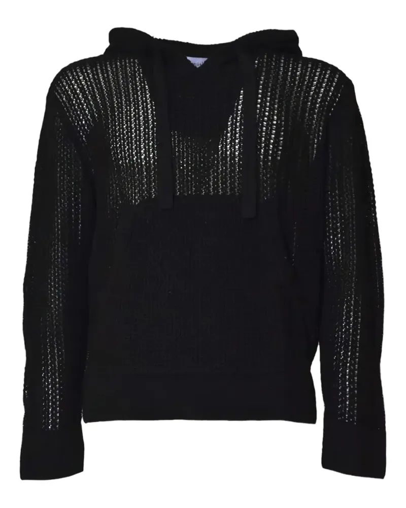 Amish Semi-transparenter Hoodie - Schwarz Schwarz