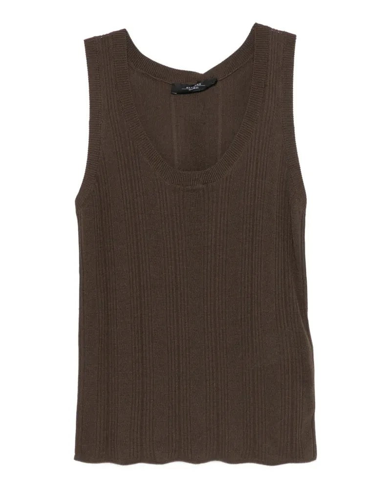 Max Mara ribbed scoop-neck top - Braun Braun