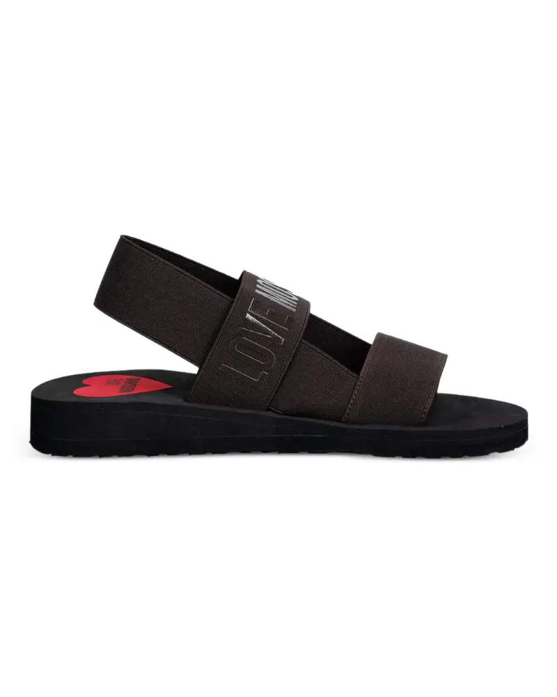 Moschino logo-print elasticated sandals - Braun Braun