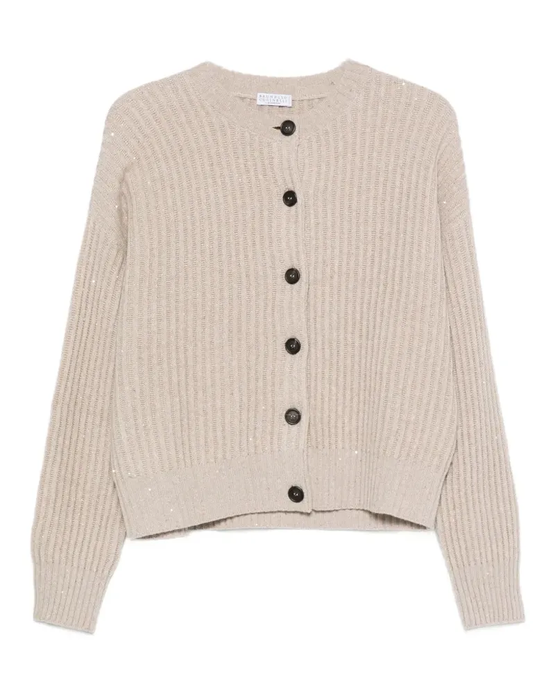 Brunello Cucinelli Cardigan mit Pailletten - Nude Nude