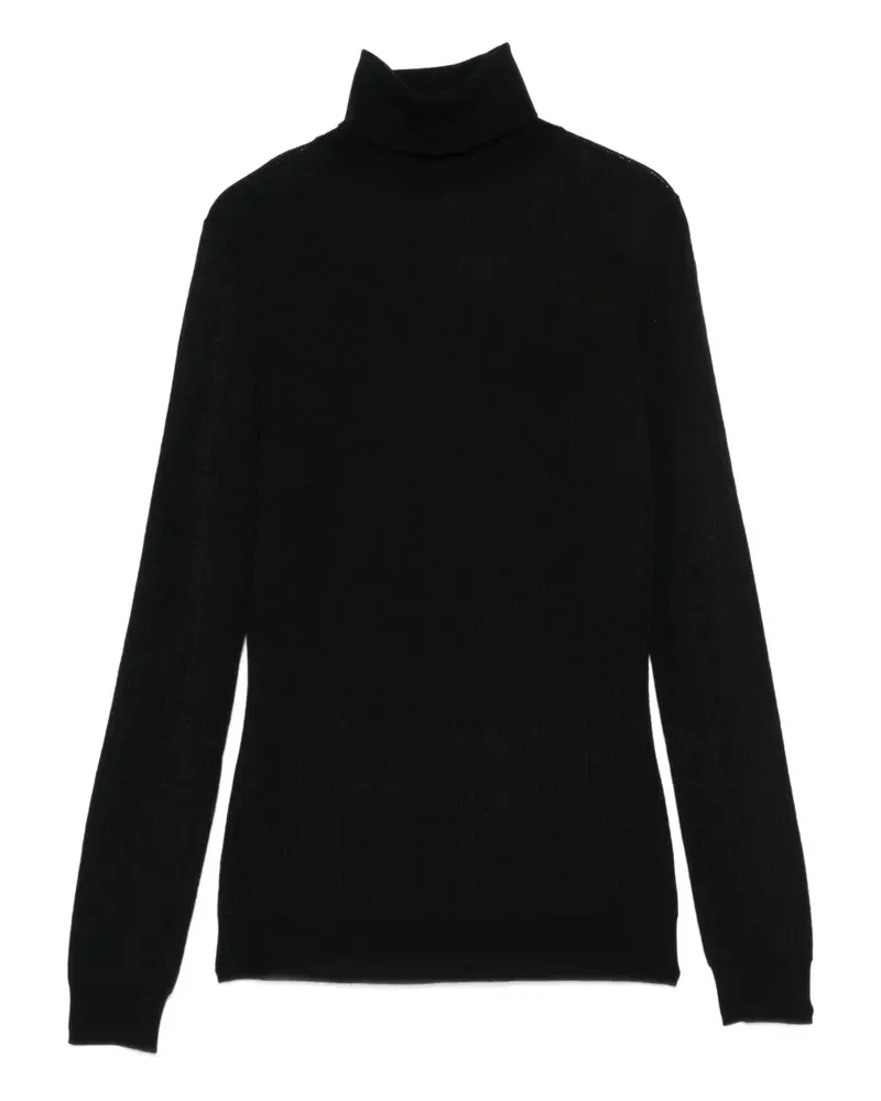 Elisabetta Franchi Geripptes Rollkragenoberteil - Schwarz Schwarz
