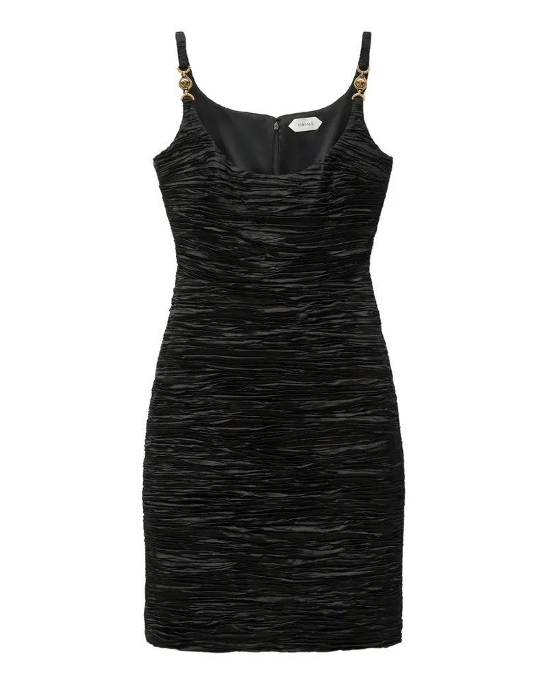 Versace Drapiertes Minikleid aus Satin - Schwarz Schwarz