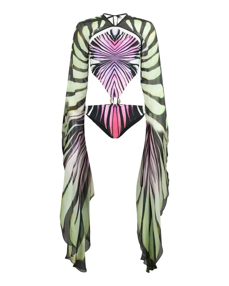 Roberto Cavalli Ray of Paradise Jumpsuit mit Cut-Out - Grün Grün