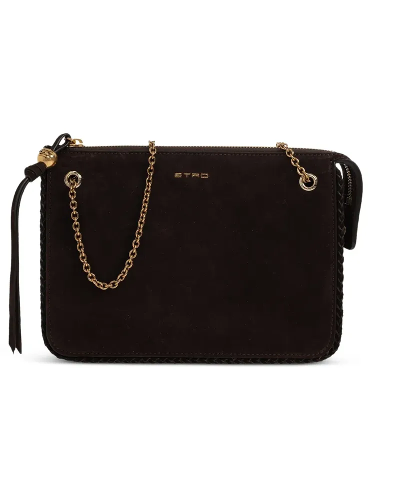 Etro Schultertasche mit Logo-Schild - Braun Braun