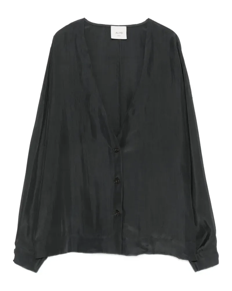 ALYSI Langärmeliger Kimono mit Knöpfen - Grau Grau