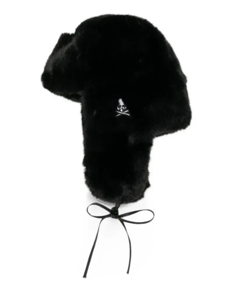 Mastermind Japan Skull-embroidered faux-fur trapper hat - Schwarz Schwarz