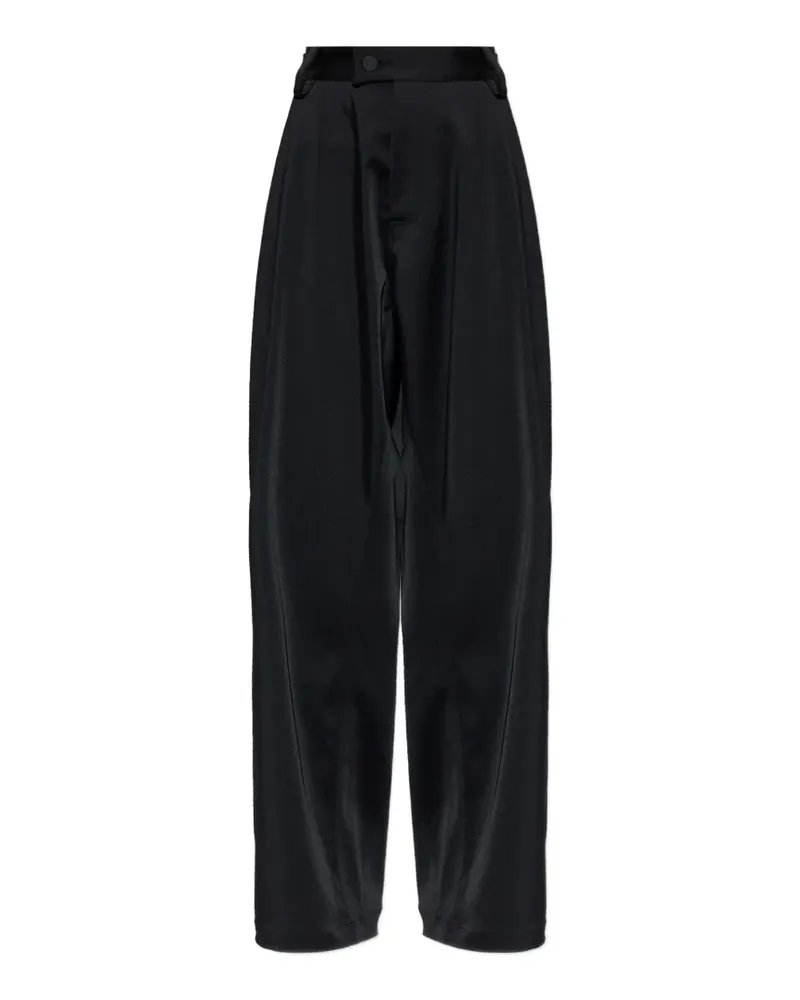 THE MANNEI pleated wide-leg trousers - Schwarz Schwarz