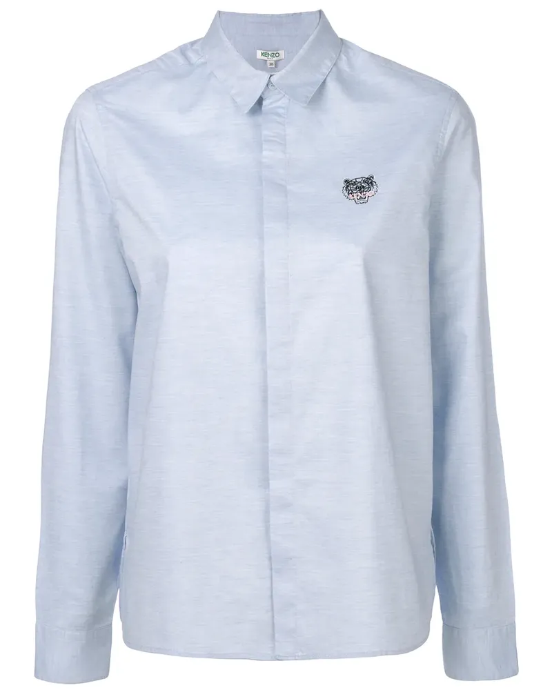Kenzo Hemd mit Tigerstickerei - Blau Blau