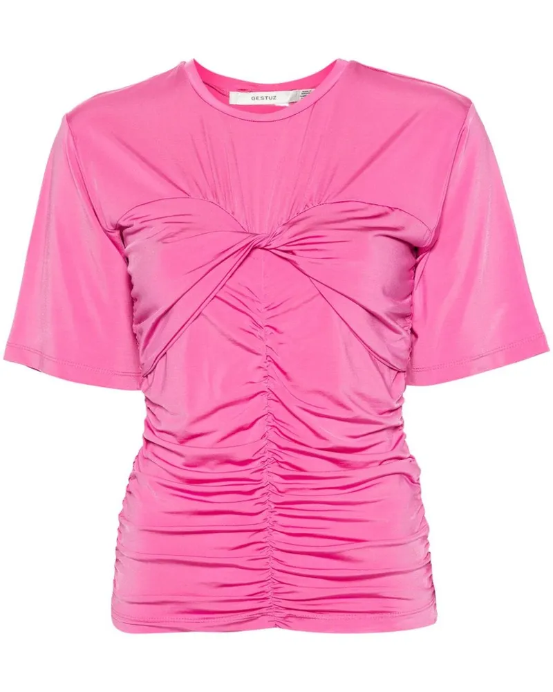 Gestuz Gerüschtes AshaGZ T-Shirt - Rosa Rosa