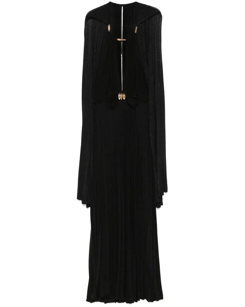 Elisabetta Franchi Cape-Abendkleid aus Lurex - Schwarz Schwarz