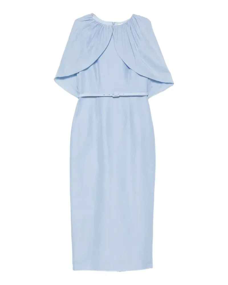 Roland Mouret belted cape-detail midi dress - Blau Blau