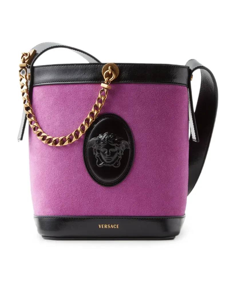 Versace Mini Pivot Beuteltasche aus Wildleder - Violett Violett