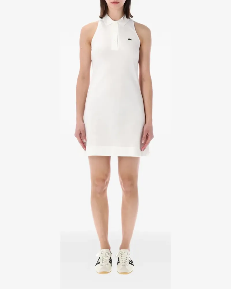 Lacoste logo-embroidered sleeveless mini dress - Weiß Weiß