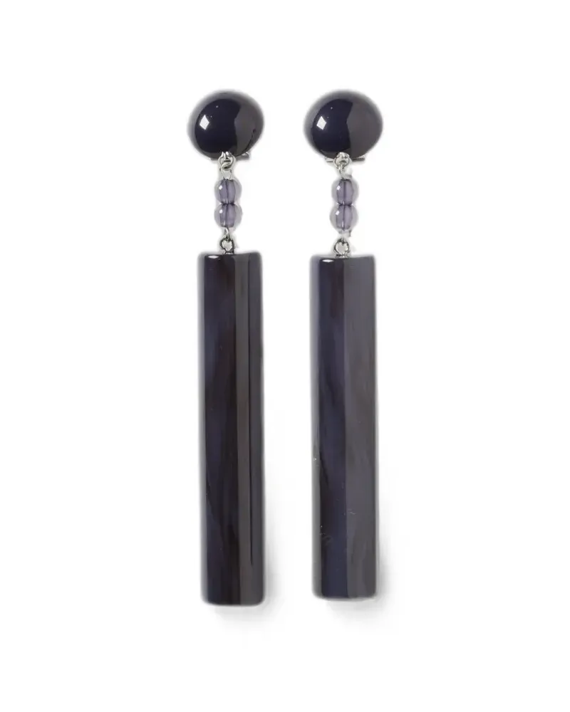 Emporio Armani marbled-effect logo-print earrings - Silber Silber