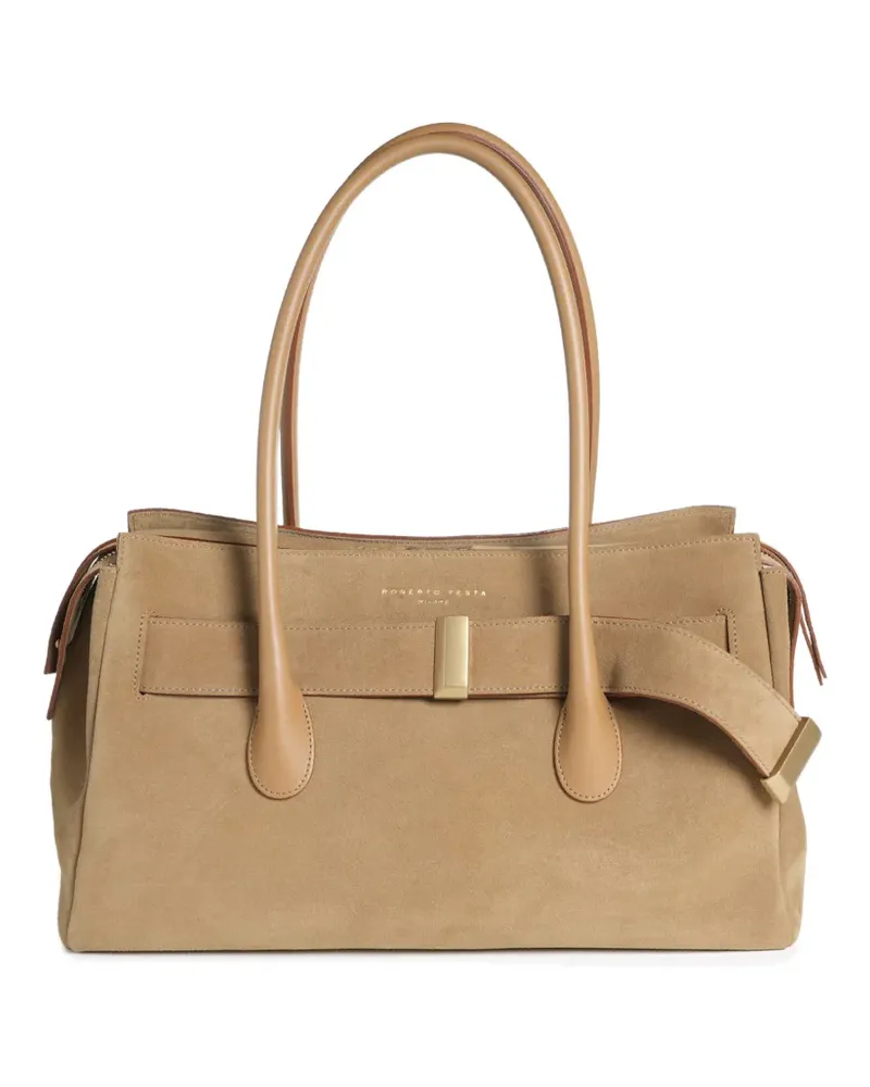 FESTA Milano Emeralda belted tote bag - Nude Nude