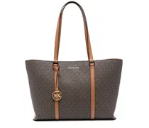 Handtasche mit Logo-Print - Braun