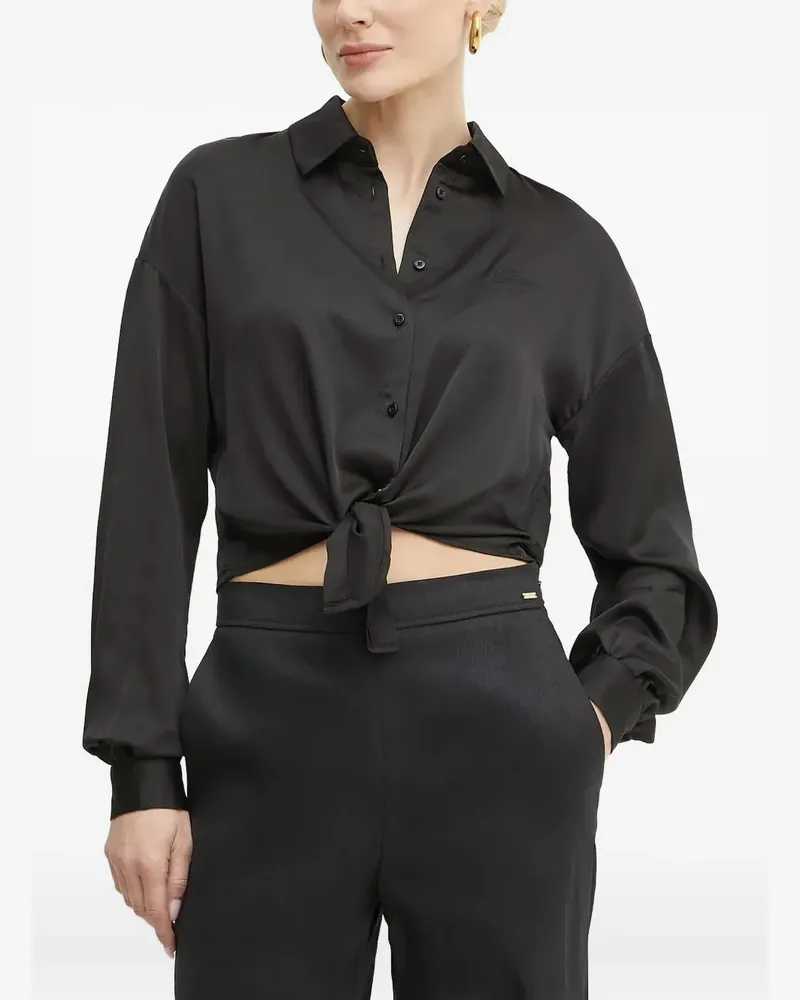 Guess Bluse mit Knotendetail - Schwarz Schwarz