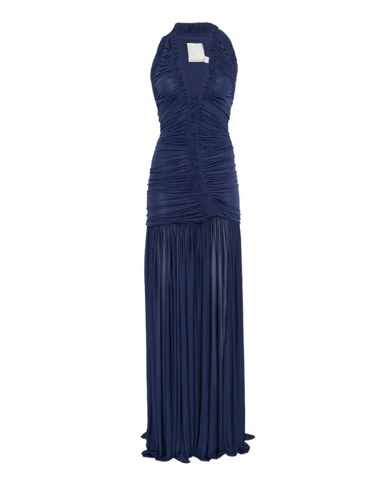 Christopher Esber Orion ruched V-neck maxi dress - Blau Blau