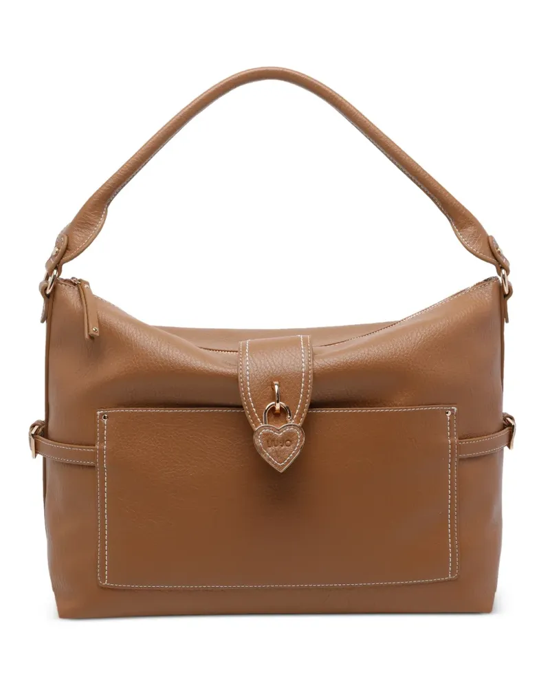 Liu Jo Heart motif clutch bag - Nude Nude