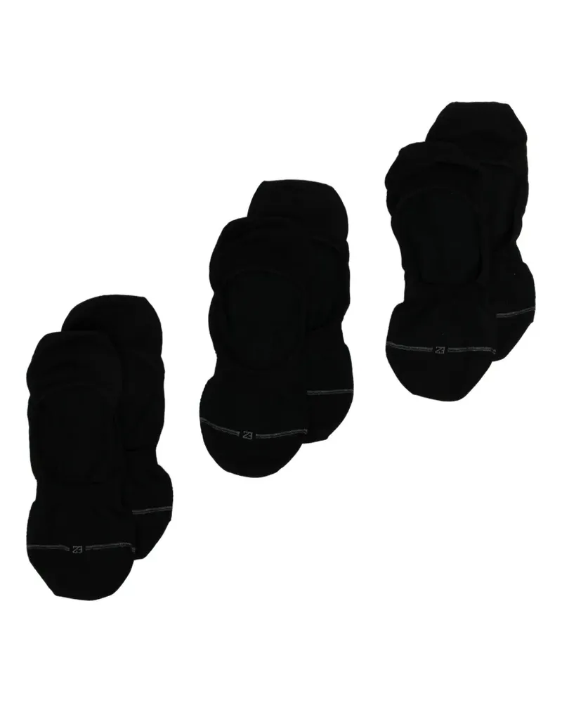 Ermenegildo Zegna logo-embroidered socks (set of three) - Schwarz Schwarz