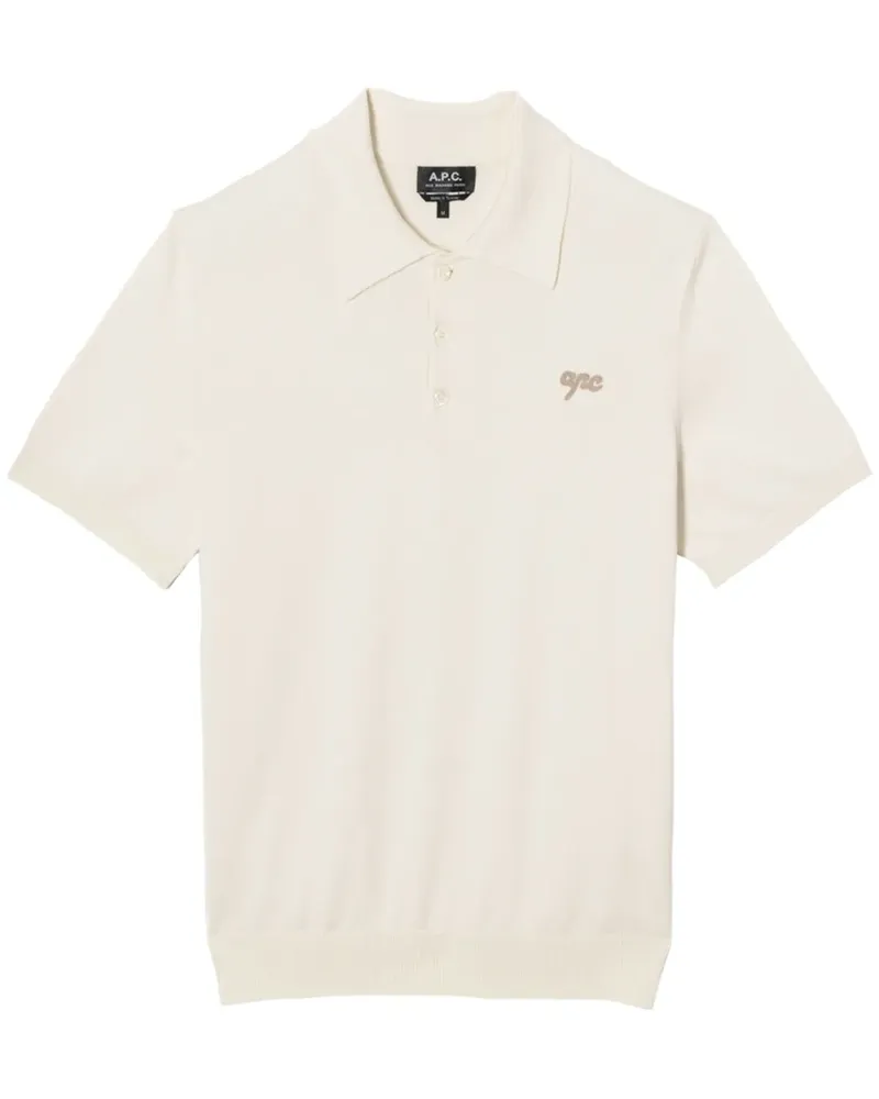 A.P.C. Poloshirt mit Logo-Stickerei - Weiß Weiß