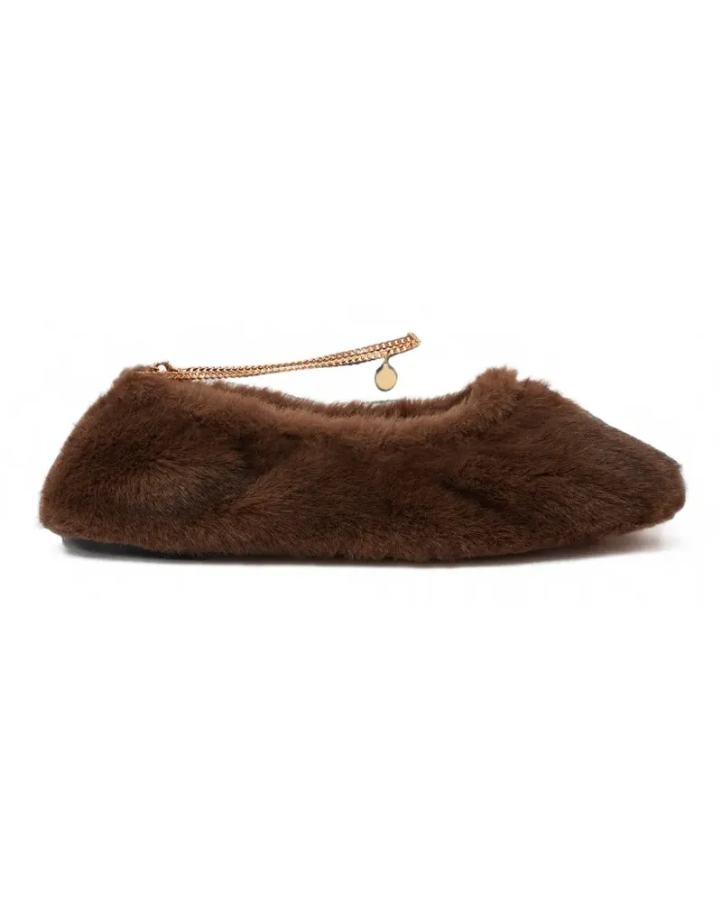Stella McCartney Mink Ballerinas mit Kette - Braun Braun
