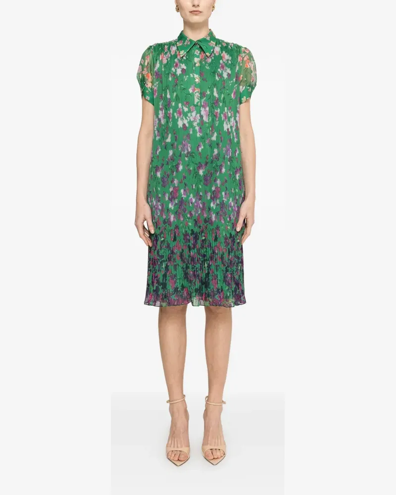 NISSA floral-print pleated midi dress - Grün Grün