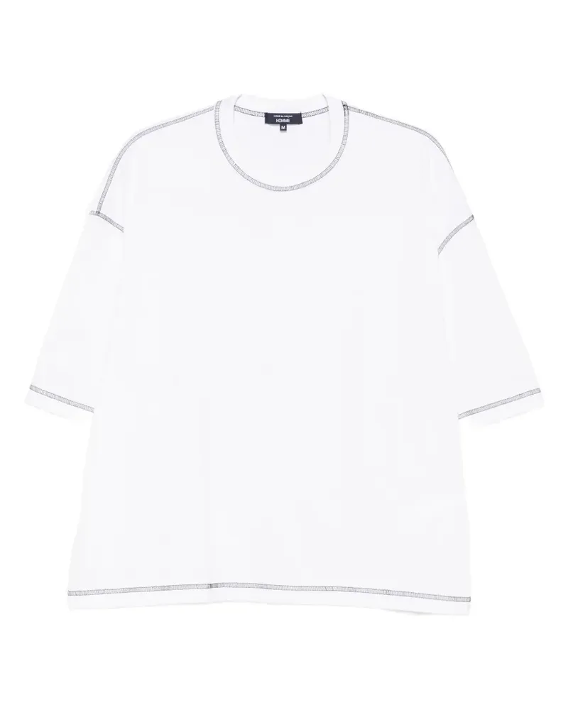 Comme des Garçons contrast-stitch boxy-fit T-shirt - Weiß Weiß