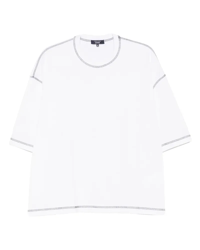 Comme des Garçons contrast-stitch boxy-fit T-shirt - Weiß Weiß