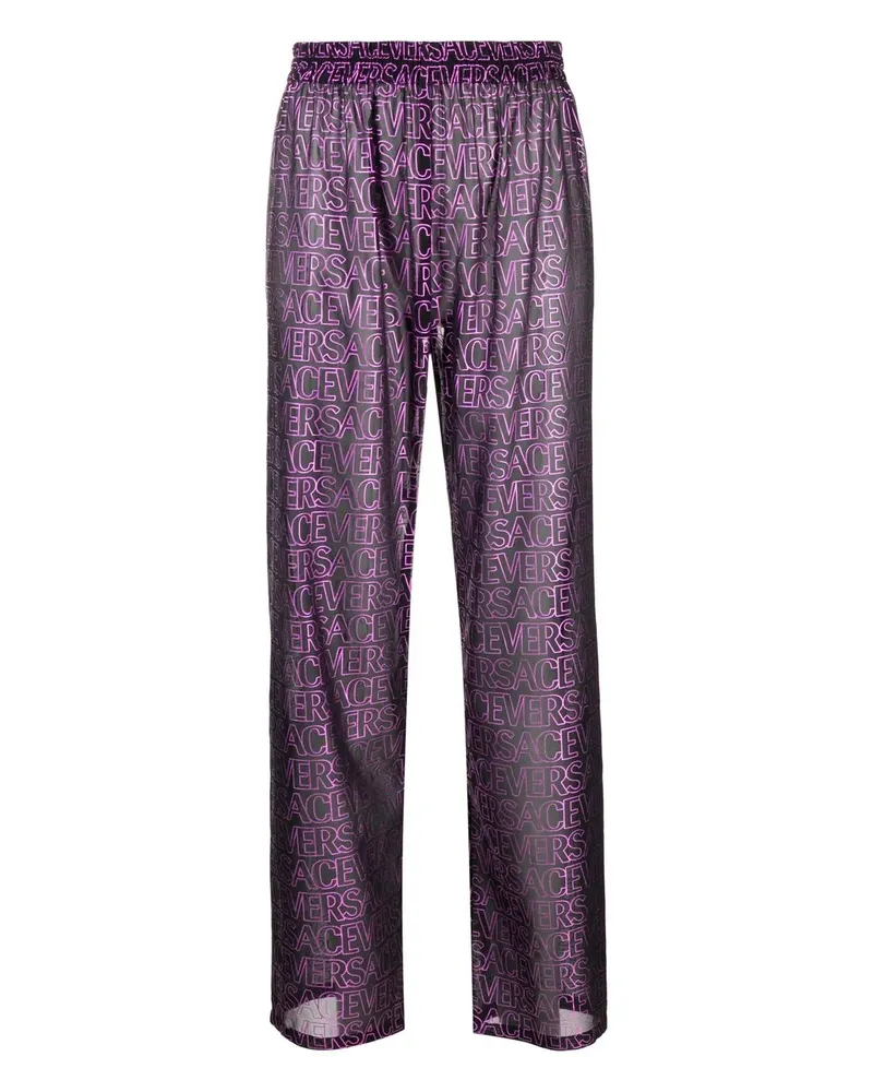 Versace Hose mit Logo-Print - Schwarz Schwarz