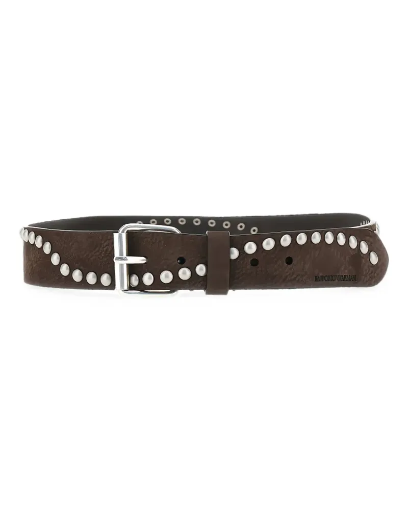 Emporio Armani studded leather belt - Braun Braun