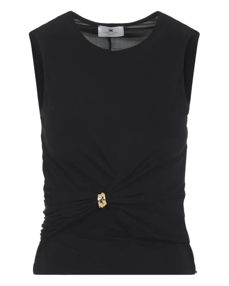 Elisabetta Franchi knot-detail ruched top - Schwarz Schwarz