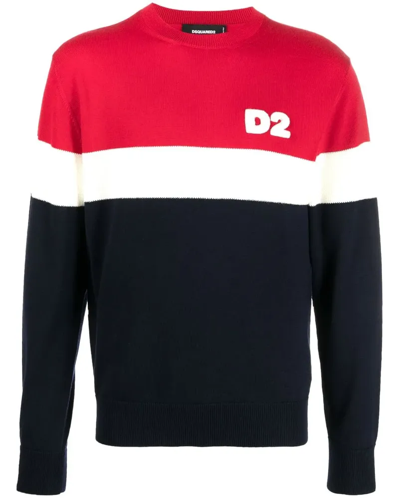 Dsquared2 Pullover in Colour-Block-Optik - Blau Blau