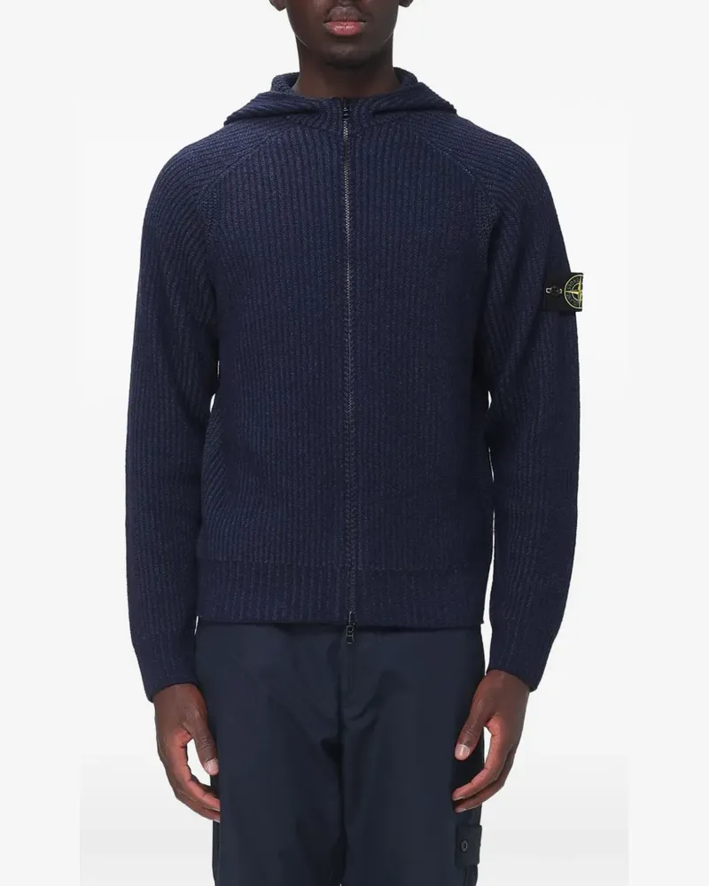 Stone Island 5100067 zweifarbiger Vanisé-Kaschmirpullover - Blau Blau