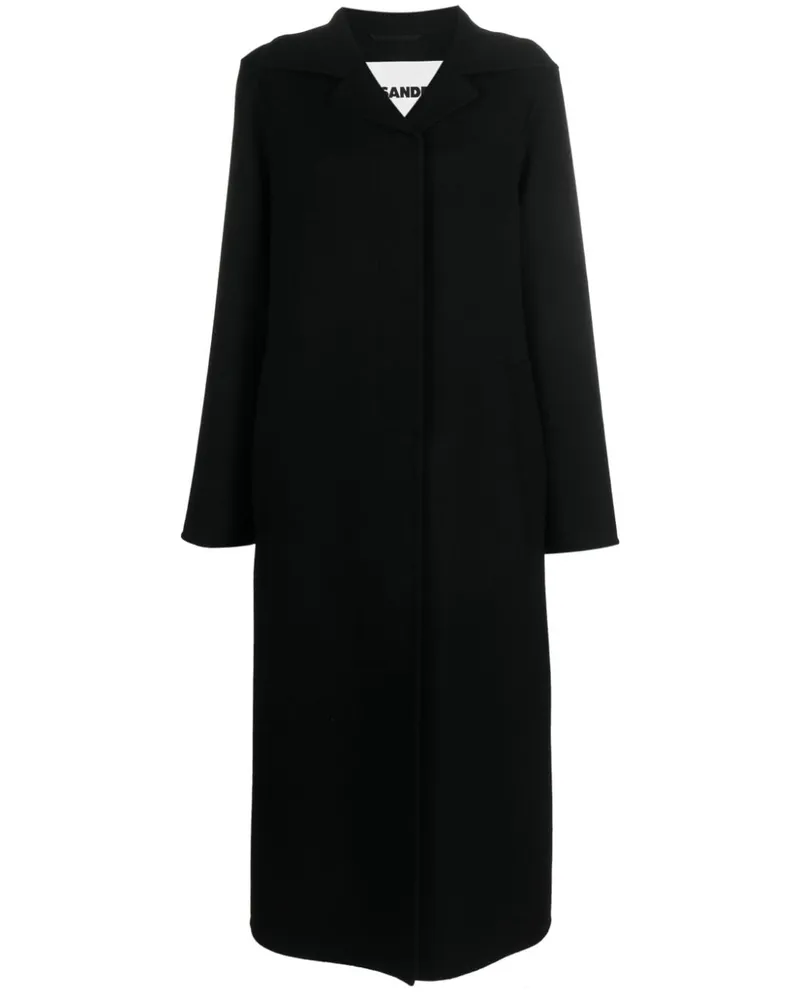 Jil Sander Einreihiger Kaschmirmantel - Schwarz Schwarz
