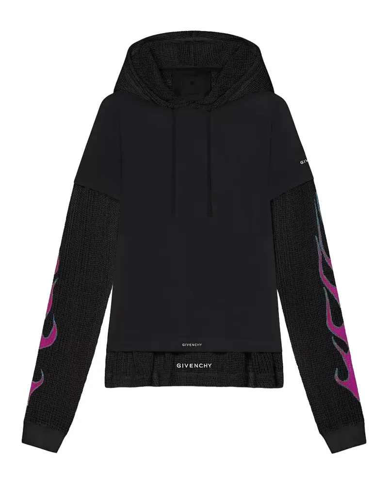 Givenchy Hoodie mit Flammen-Print - Schwarz Schwarz