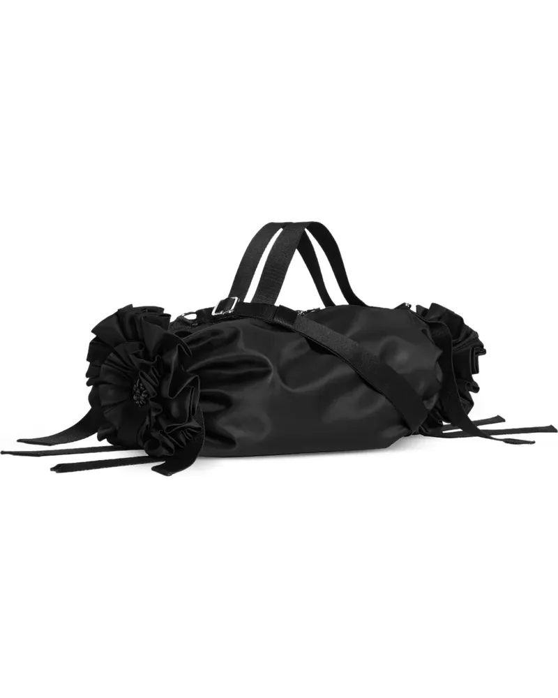 Simone Rocha Turbo Schultertasche mit Rosette - Schwarz Schwarz