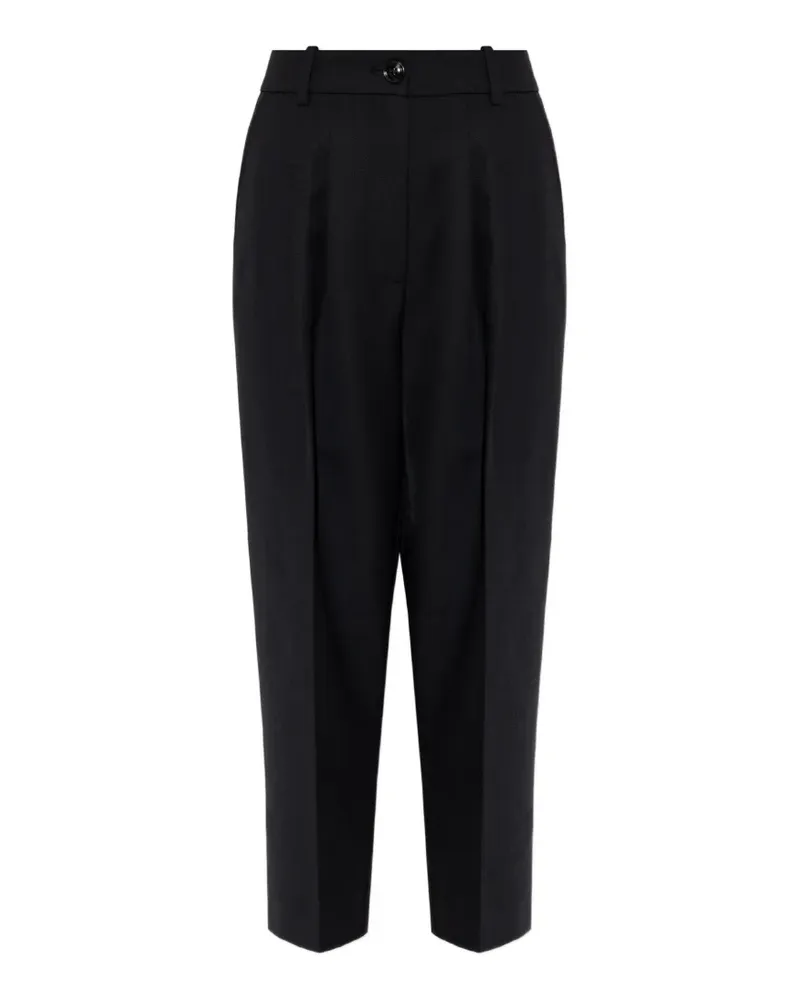 Anine Bing brice pleated cropped trousers - Schwarz Schwarz