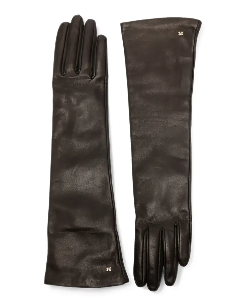 Max Mara Afidee Handschuhe mit Logo-Schild - Braun Braun