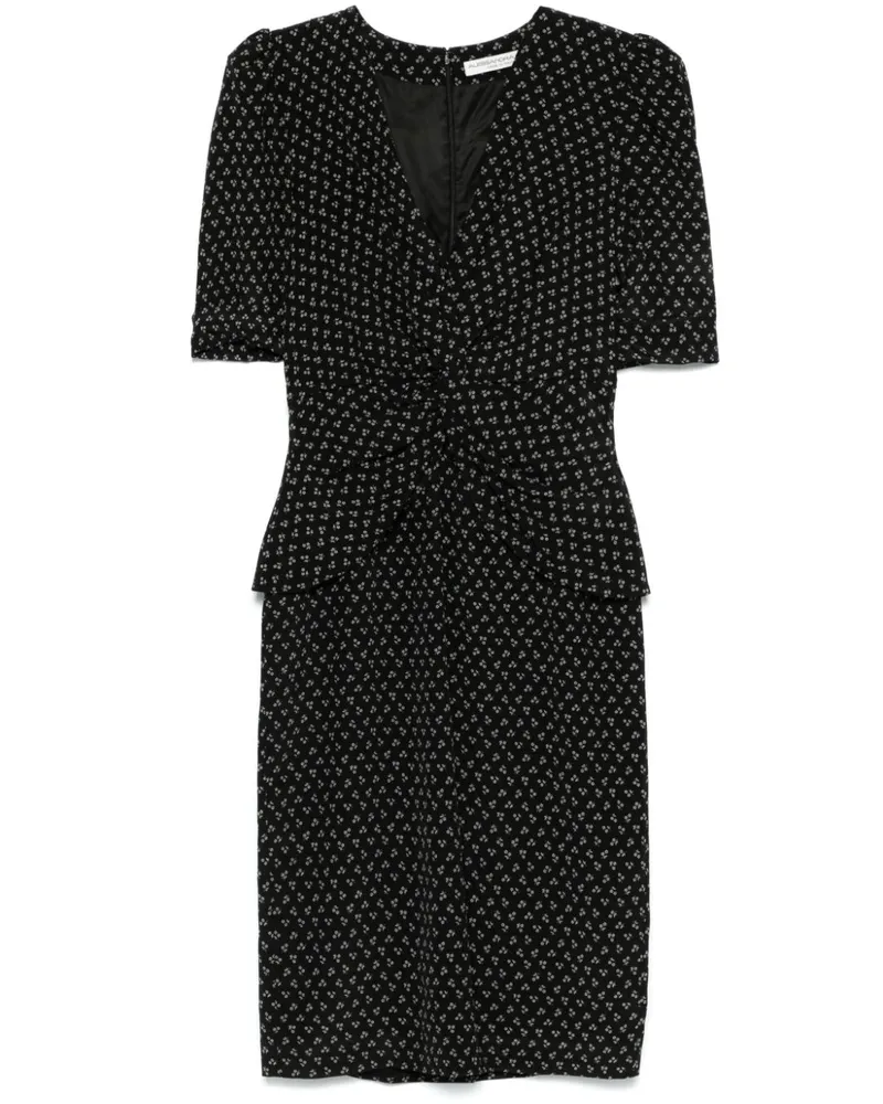 Alessandra Rich Midikleid aus Seide - Schwarz Schwarz