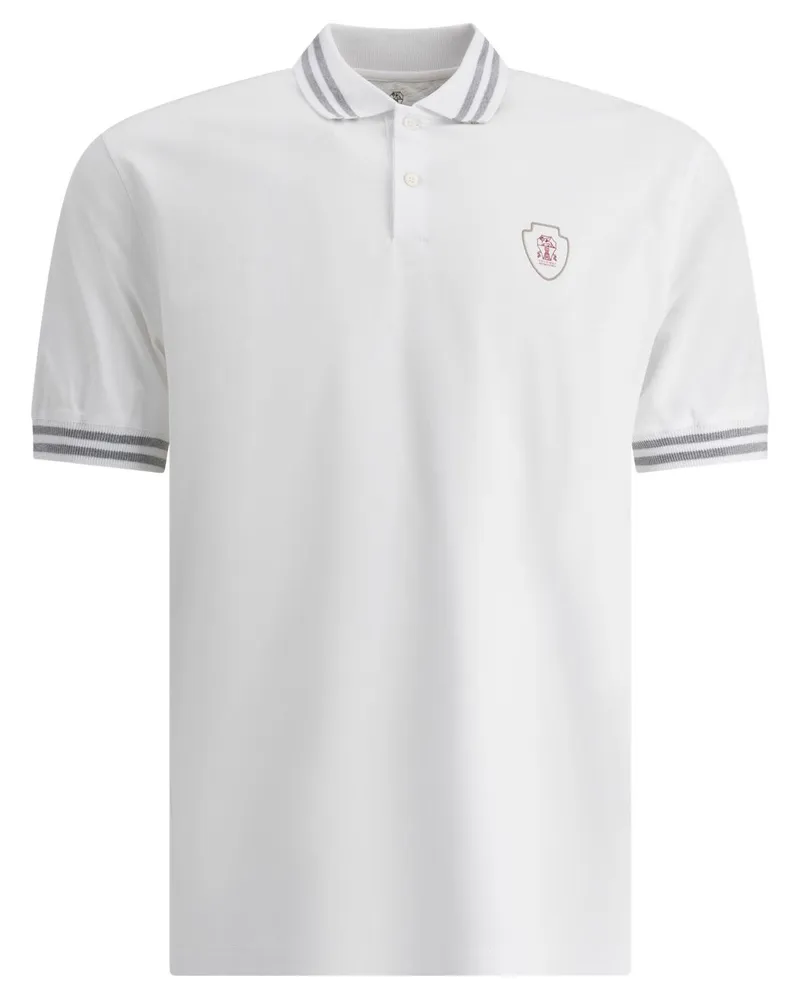 Brunello Cucinelli Poloshirt mit Logo-Print - Weiß Weiß