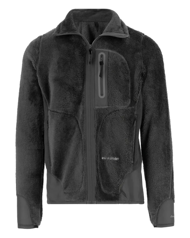 and wander Fleecejacke mit Reißverschluss - Schwarz Schwarz