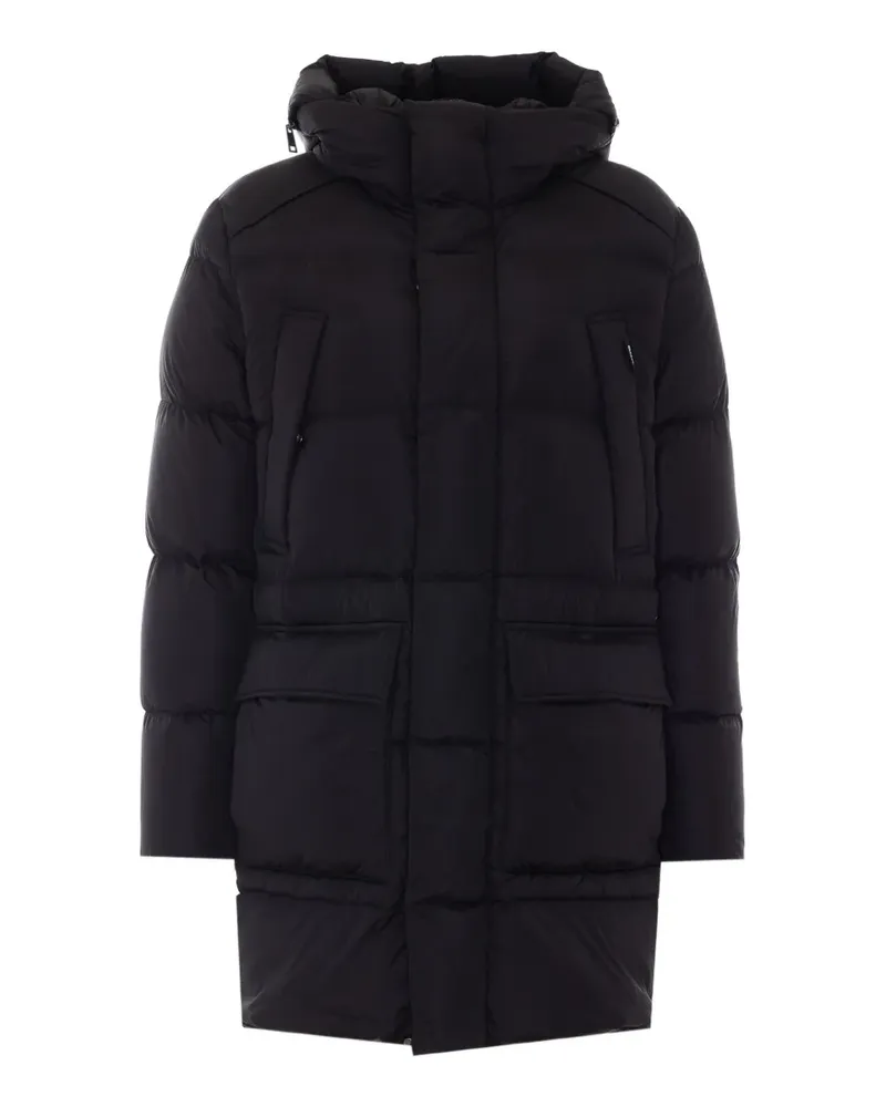 ADD quilted hooded coat - Schwarz Schwarz