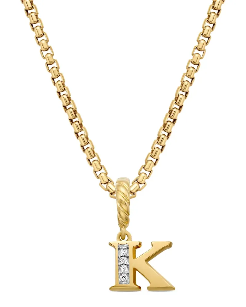 David Yurman 18kt Pavé Initial Gelbgoldanhänger Gold