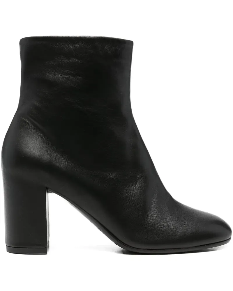 Roberto del Carlo Stiefel mit Blockabsatz 80mm - Schwarz Schwarz