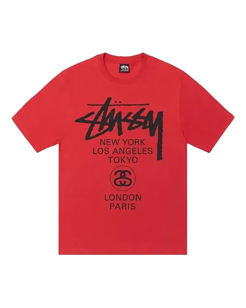 Stüssy crew-neck T-shirt - Rot Rot