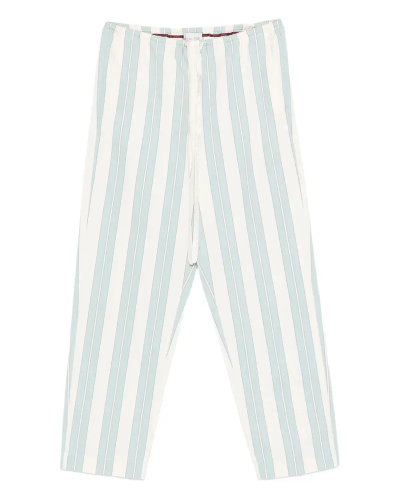 forte_forte Gestreifte Hose mit Kordelzug - Weiß Weiß