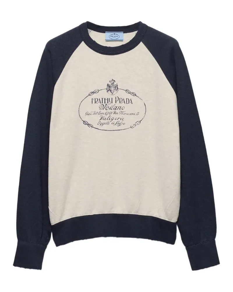 Prada cotton crew-neck sweatshirt - Nude Nude