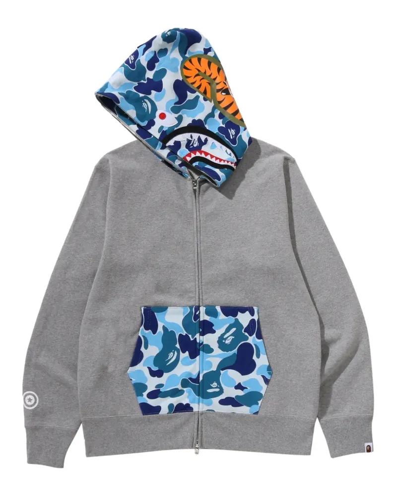 BAPE Shark Camo-print hoodie - Grau Grau